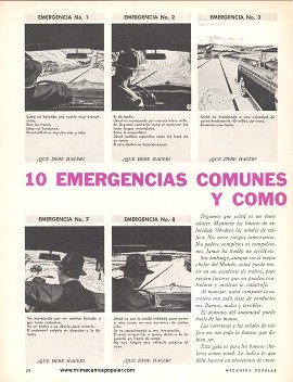 10 emergencias comunes al manejar . . . y como sobrevivir a ellas - Julio 1965