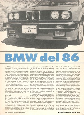 BMW del 86 - Abril 1986