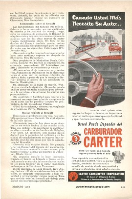 La opinión de los dueños de tres autos con motor trasero - Marzo 1954