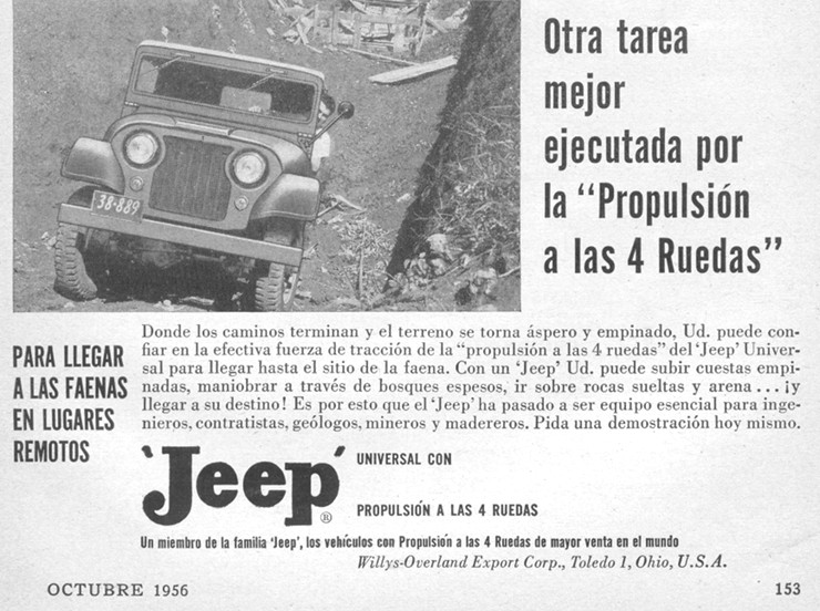 Publicidad - Jeep Universal - Octubre 1956
