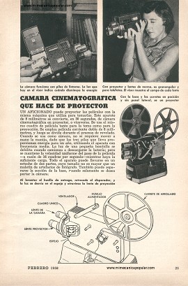 Cámara Cinematográfica que hace de proyector - Febrero 1958