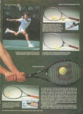 Conozca las nuevas raquetas de tenis - Julio 1985