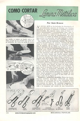 Cómo Cortar Lámina Metálica - Octubre 1952