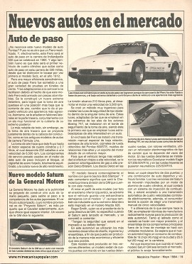 Nuevos autos en el mercado - Mayo 1984