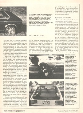 Los primeros subcompactos Chrysler - Abril 1978