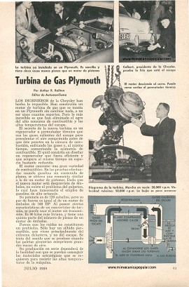 Turbina de Gas Plymouth - Julio 1954