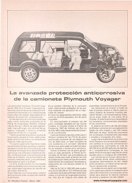 La avanzada protección anticorrosiva de la camioneta Plymouth Voyager - Marzo 1984
