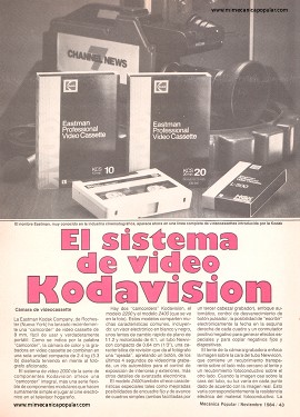 El sistema de video Kodavision - Noviembre 1984
