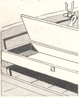 Combinaci&oacute;n de asiento de bote y caja de av&iacute;os