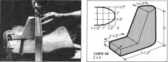 2. Si la hoja muestra cierta tendencia a desplazarse lateralmente de manera excesiva, use entonces un bloque de pivote, debido a que éste le permitirá efectuar una conducción máxima para compensar la acción de la hoja. El bloque de pivote también es muy útil para efectuar cortes curvos