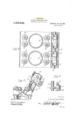 Conoce la patente de Louis Chevrolet - Motor de Combustión Interna