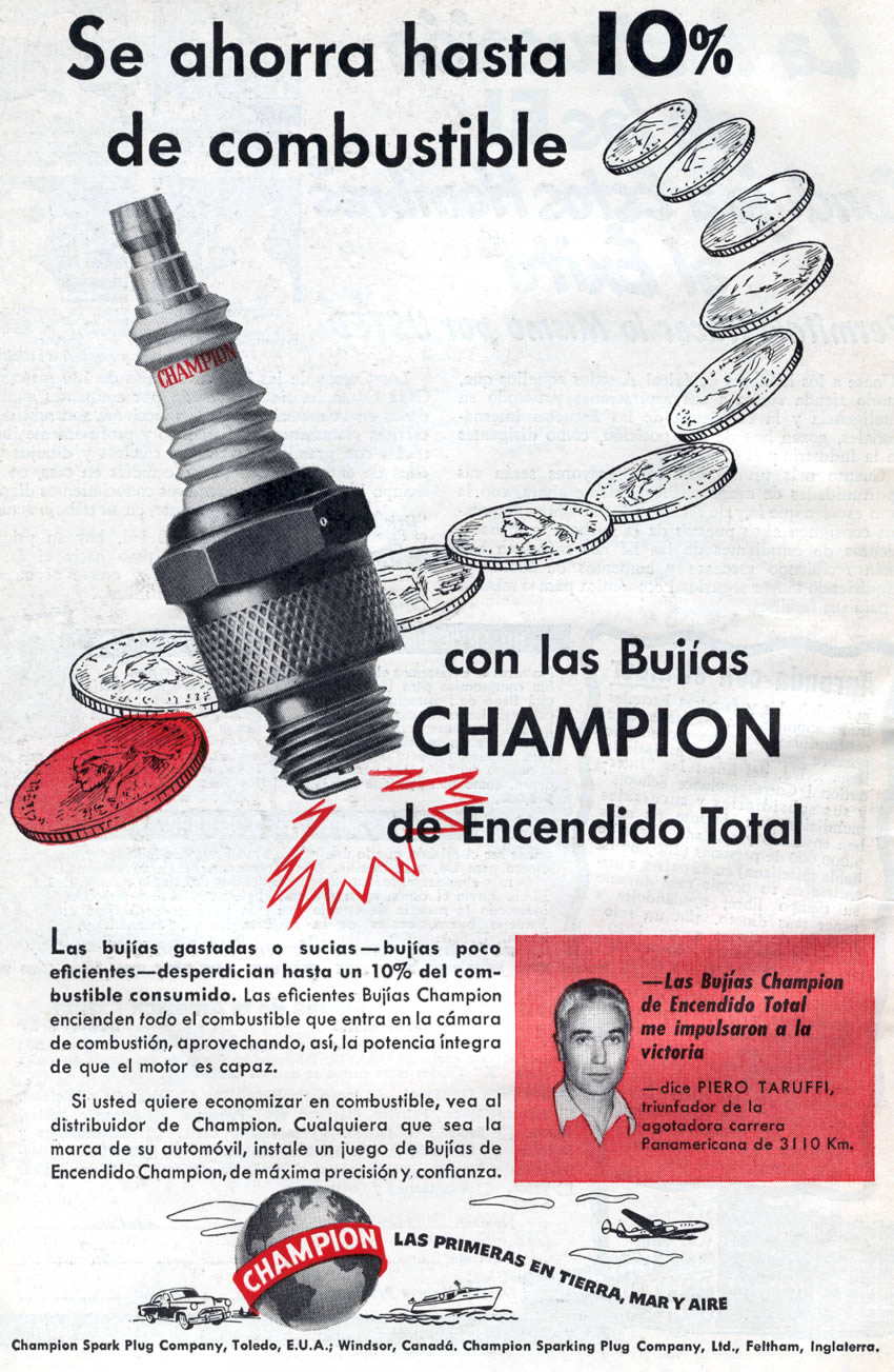 Publicidad - Bujías Champion - Febrero 1952