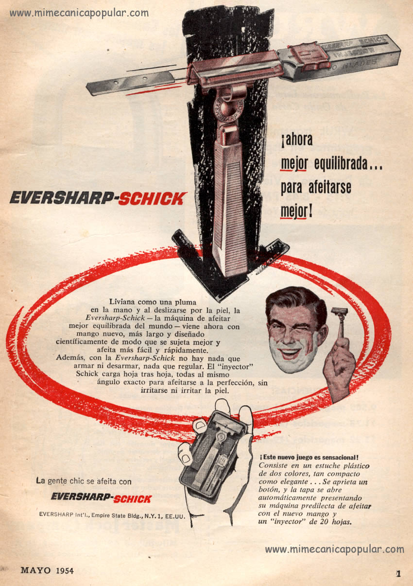 Publicidad - EVERSHARP-SCHICK - Mayo 1954