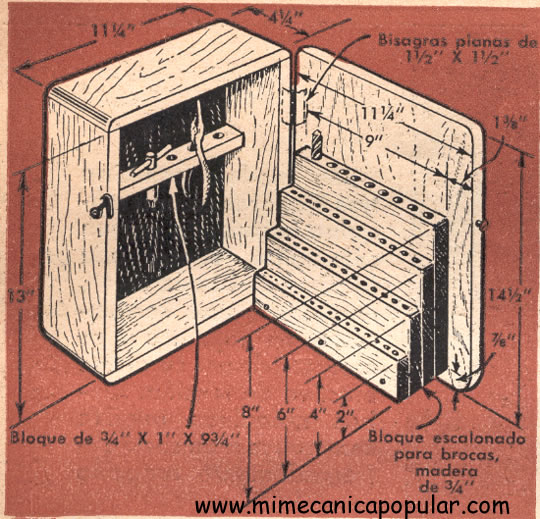 Gabinete para Brocas con Estantes Escalonados