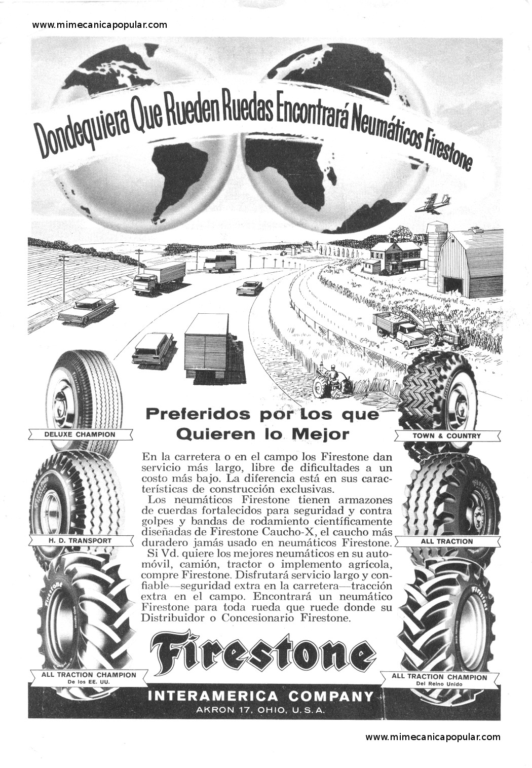 Publicidad - Neumáticos Firestone - Junio 1961