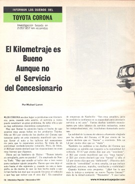 Informe de los dueños: Toyota Corona - Noviembre 1971