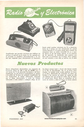 Lo Nuevo en Electrónica - Febrero 1957