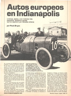 Autos europeos en Indianápolis - Agosto 1980