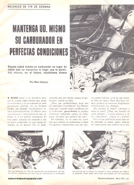 Mantenga ud. mismo su carburador en perfectas condiciones -Abril 1972