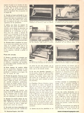 Construya su Escritorio de Tapa Corrediza - Abril 1976