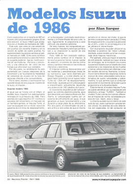 Modelos Isuzu de 1986 - Abril 1986