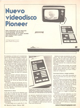 Videodisco Pioneer - Febrero 1981