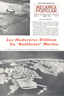 Los Madereros Utilizan Un Bulldozer Marino - Enero 1950