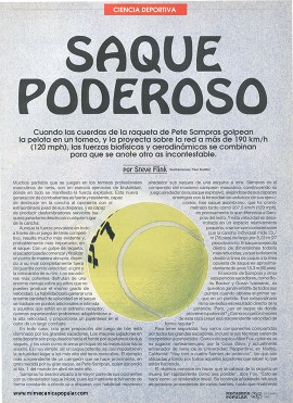 Ciencia deportiva: Cómo puede mejorar su saque en el tenis - Diciembre 1993