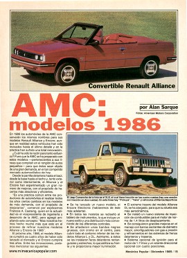 AMC modelos 1986 - Diciembre 1985