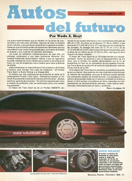 Autos del futuro - Diciembre 1986