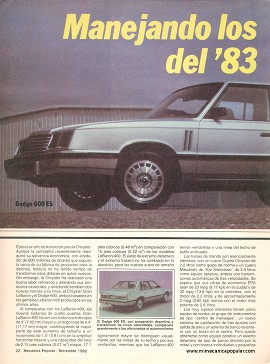 Los Chrysler del 83 - Diciembre 1982