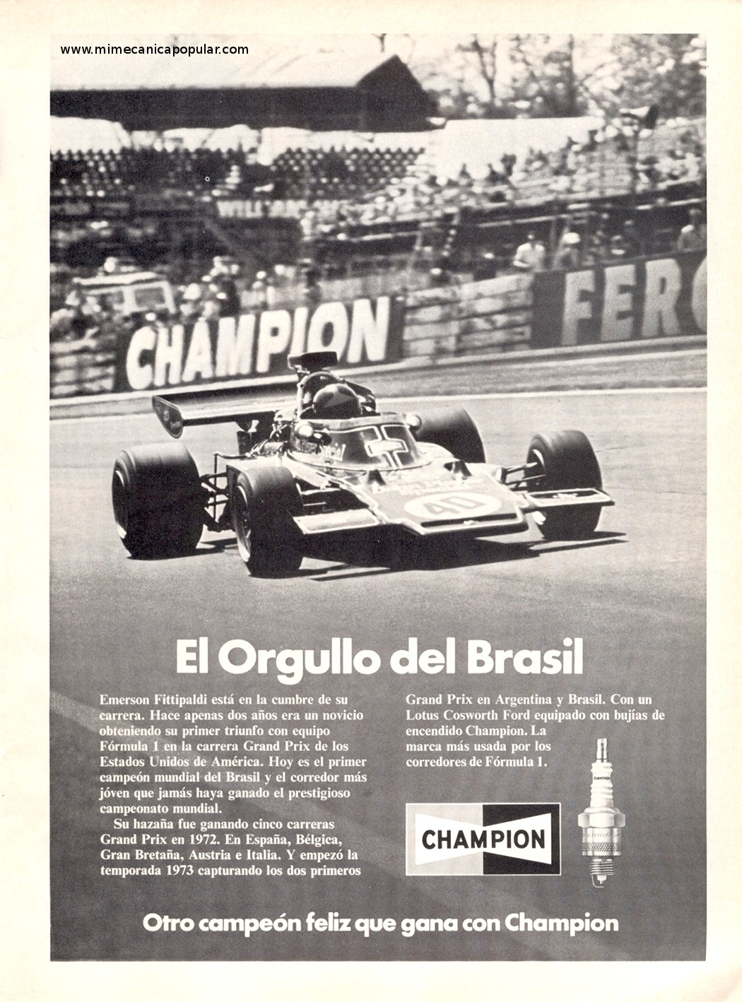 Publicidad - Bujías Champion - Agosto 1973