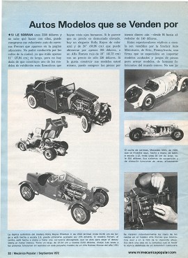Autos modelos que se venden por el precio de uno de verdad - Septiembre 1972