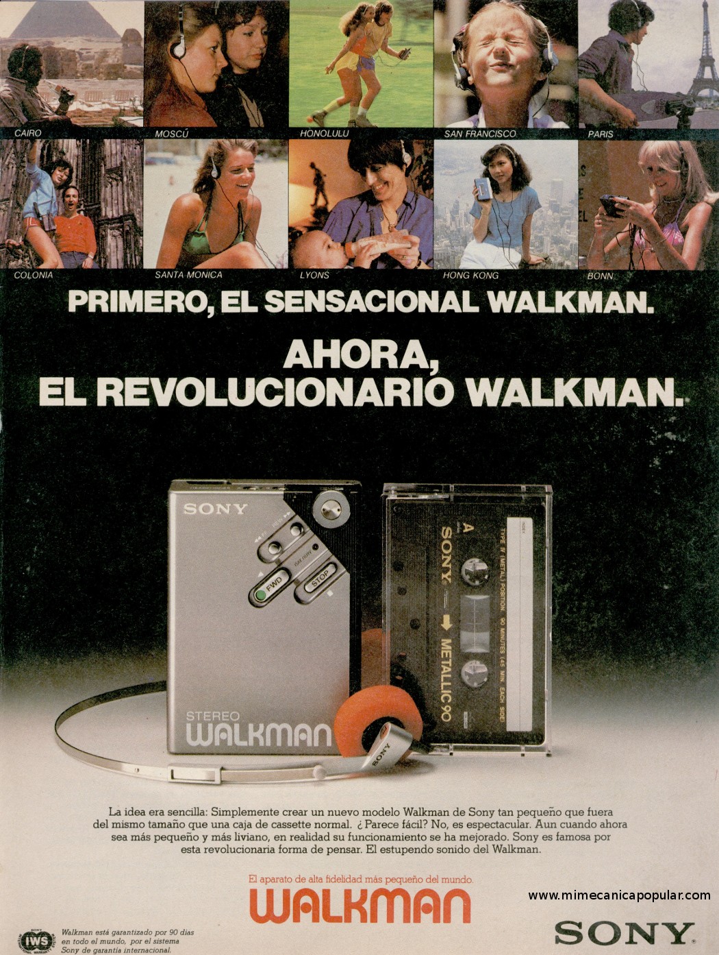 Publicidad - Walkman de Cassette Sony - Julio 1981