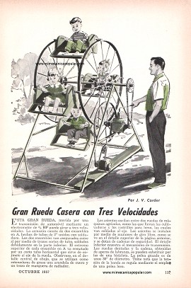 Gran Rueda Casera con Tres Velocidades - Octubre 1957