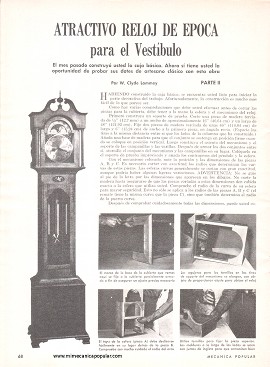 Atractivo Reloj de Época Para el Vestíbulo - Parte II - Marzo 1970