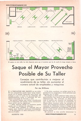 Saque el Mayor Provecho Posible de su Taller Mecánico - Agosto 1959
