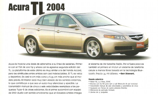 Acura TL 2004 - Diciembre 2003