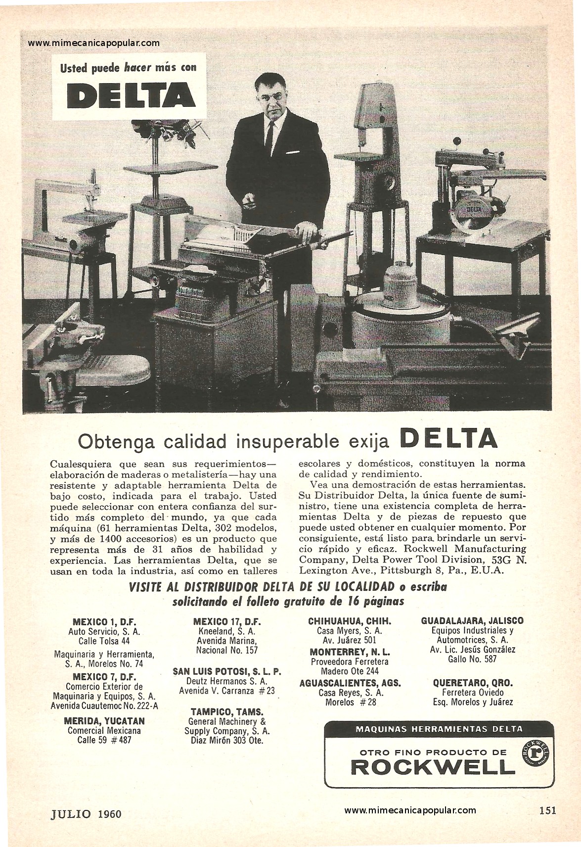 Publicidad - Herramientas Delta - Julio 1960