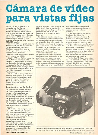 Konica SV-C40 -Cámara de video para vistas fijas - Junio 1987
