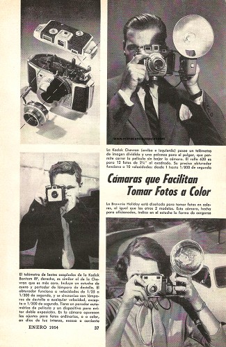 Cámaras que Facilitan Tomar Fotos a Color - Enero 1954