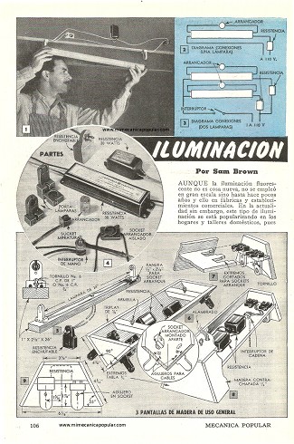Iluminación Fluorescente con Aparatos Hechos en Casa - Agosto 1947
