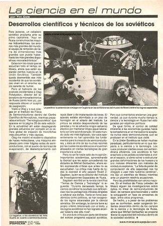La ciencia en el mundo - Julio 1989