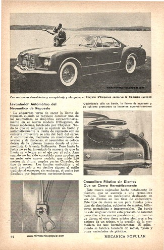 Levantador Automático del Neumático de Repuesto - Chrysler D Elegance - Agosto 1953