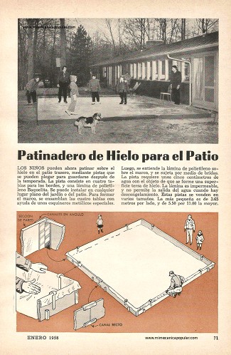 Patinadero de Hielo para el Patio - Enero 1958