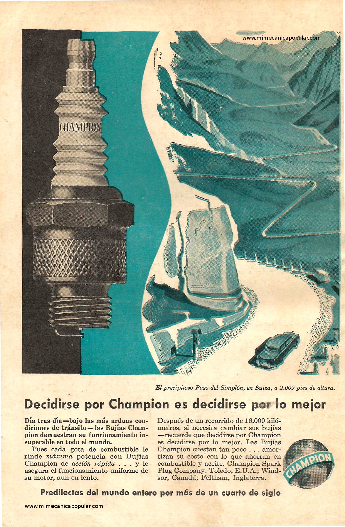 Publicidad - Bujías Champion - Octubre 1950