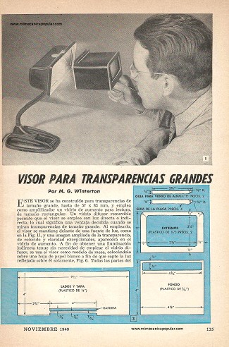 Visor para Transparencias Grandes - Noviembre 1949