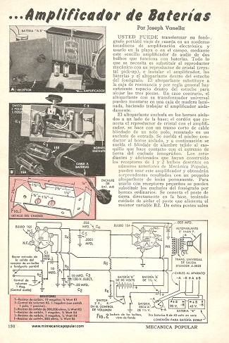 Amplificador de Baterías para Fonógrafos Portátiles - Noviembre 1947