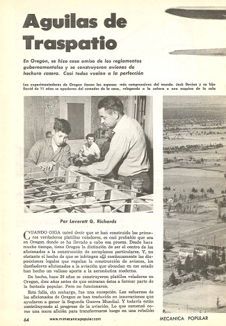 Aviación - Águilas de Traspatio - Agosto 1961