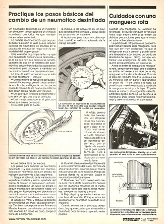 Practique los pasos básicos del cambio de un neumático desinflado - Noviembre 1989